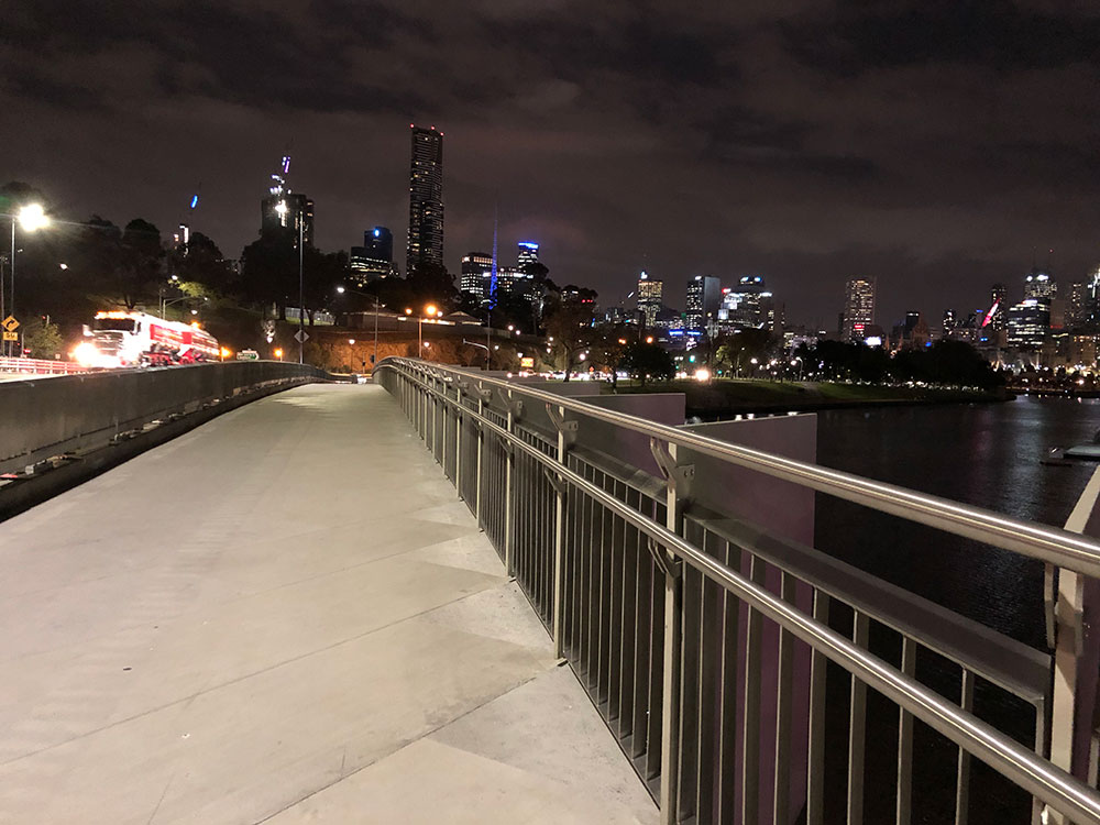 Dual access path for the Swan Street widening project in Melbourne, completed by Mechcon for the City of Melbourne and VicRoads.