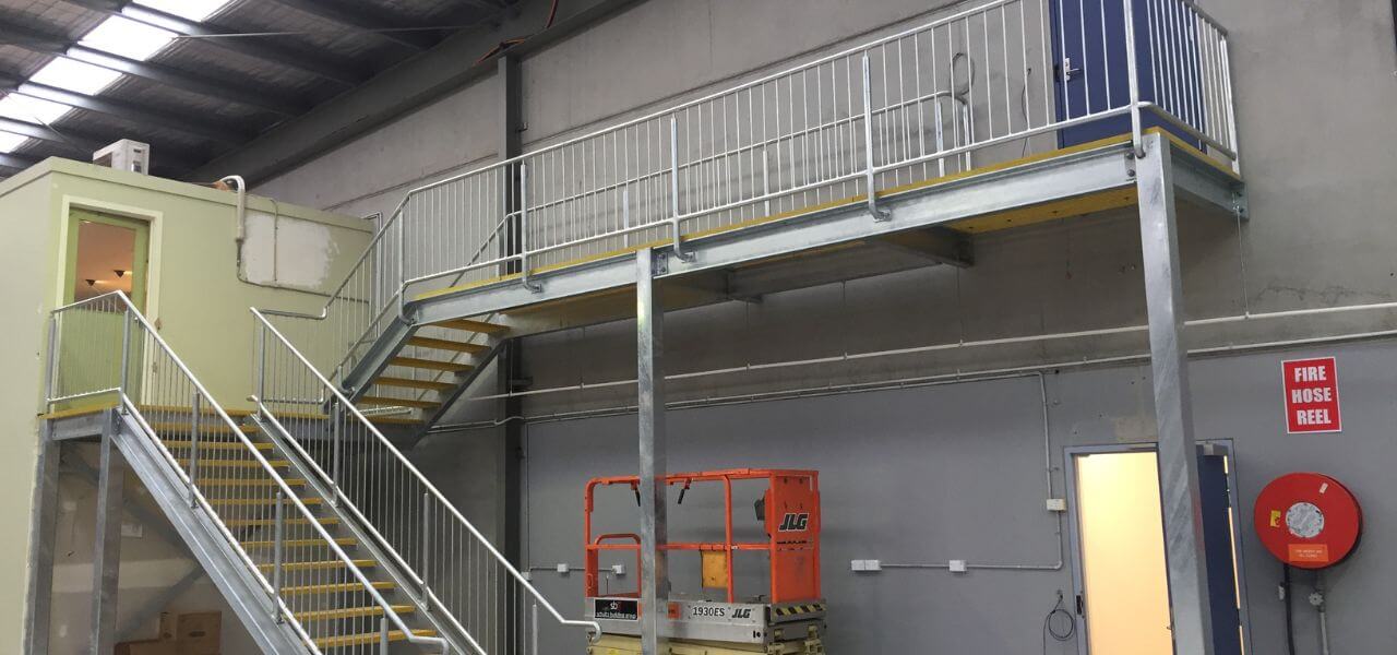 DDA Complaint Mezzanine Access, mezzanine access, mezzanine stairs and balustrades, steel stairs for mezzanines