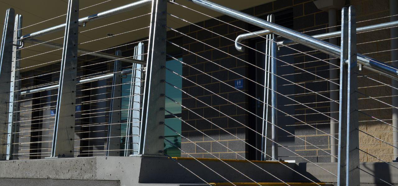 DDA stainless wire balustrade system, steel wire balustrades designed and fabricated by Mechcon in Melbourne