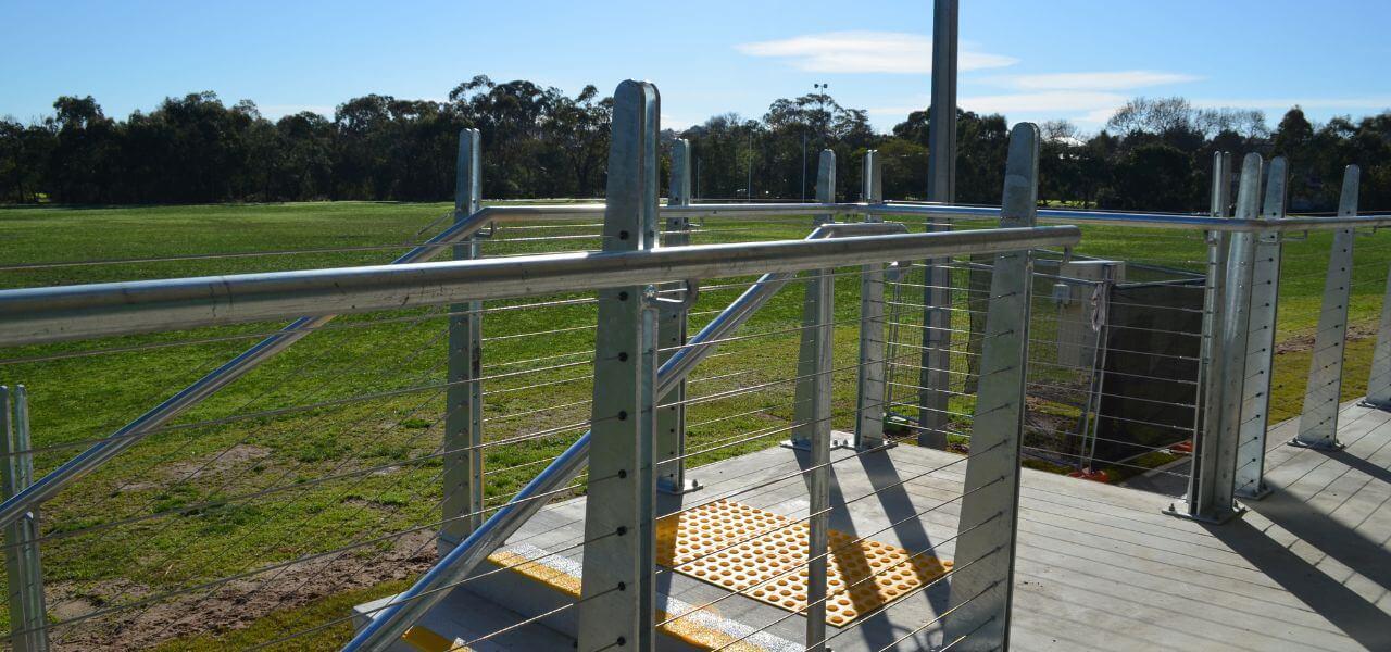 Stonington Council steel balustrades, steel wire balustrades installed by Mechcon, quality steel balustrades in Melbourne