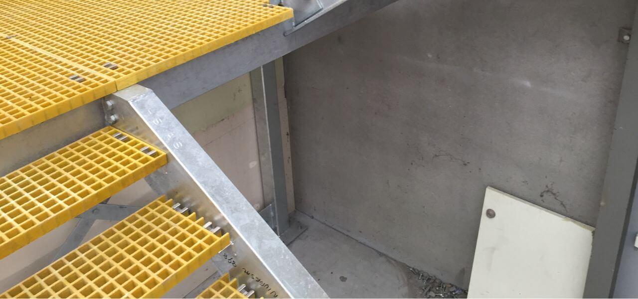 non slip stairs for mezzanine, non slip mezzanine stairs, stairs and balustrades for mezzanine