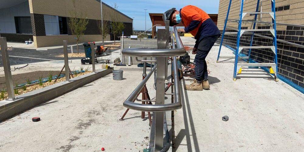 Edgars Creek Primary School safety rail installation, stainless steel handrail install