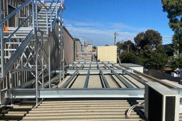 Marvel Hallam roof plant platform being built by Mechcon of Melbourne.
